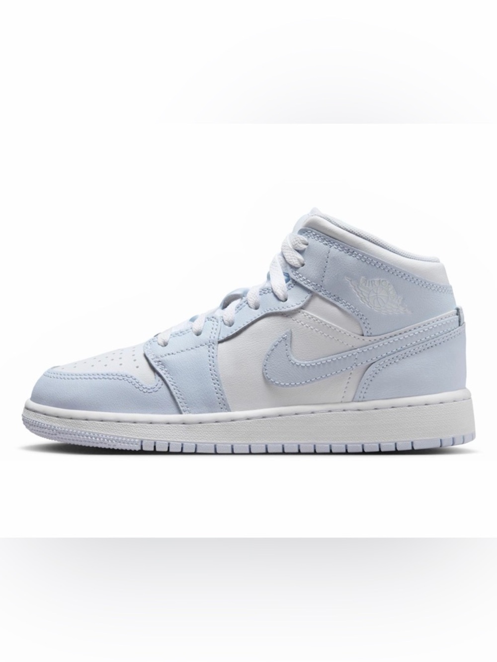 Jordan Kids' Pale Blue and White High-Top Sneakers 6Y